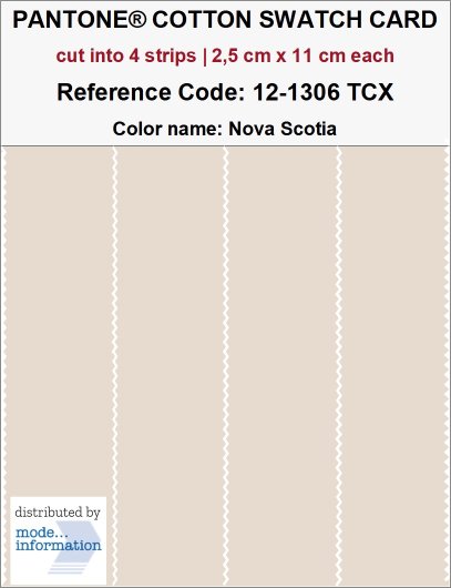 PANTONE® COTTON SWATCH CARD 12-1306 TCX Nova Scotia (4_strips)
